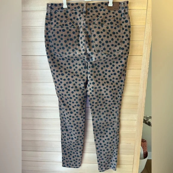 Madewell 10” High Rise Skinny Jeans Leopard Dot 33T/10 Tall - Picture 5 of 8